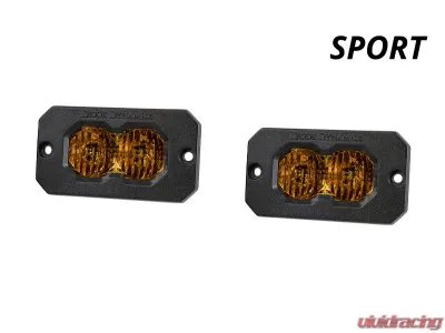 Diode Dynamics C2 2.0 Sport Yellow Flood Flush ABL Pair - DD8121P