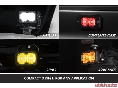 Diode Dynamics C2 2.0 Max Yellow Flood Flush ABL Pair - DD8129P