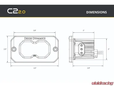 Diode Dynamics C2 2.0 Max Yellow Flood Flush ABL Pair - DD8129P