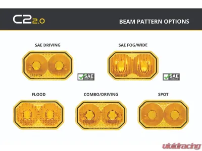Diode Dynamics C2 2.0 Lens SAE Fog/Wide Yellow - DD8551