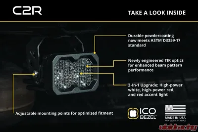 Diode Dynamics C2R 2pc White Flood Flush Mount LED Pod - DD8573P