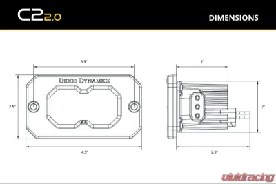 Diode Dynamics C2R 2pc White Flood Flush Mount LED Pod - DD8573P