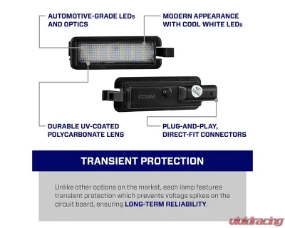 Diode Dynamics Single Clear LED License Plate Light Dodge Challenger | Charger | Chrysler 300 | Jeep Compass 2015-2025 - FL0066