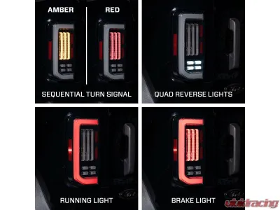 Diode Dynamics Pair Smoked LED Tail Lights Ford Bronco 2021-2025 - FL0086