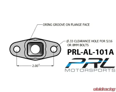 PRL Motorsports T3 | T4 Turbo -10AN Ported Oil Drain Flange for Honda Civic 2016-2021 - PRL-AL-101A