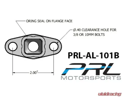 PRL Motorsports T3 | T4 Turbo -10AN Ported Oil Drain Flange for Honda Civic 2016-2021 - PRL-AL-101A