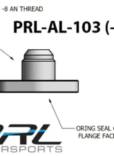 PRL Motorsports GT Turbo -8AN Ported Oil Drain Flange Slotted for Honda Civic 2016-2021                                     - PRL-AL-103-8AN - Image 2