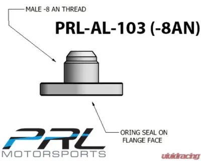 PRL Motorsports GT Turbo -8AN Ported Oil Drain Flange Slotted for Honda Civic 2016-2021 - PRL-AL-103-8AN