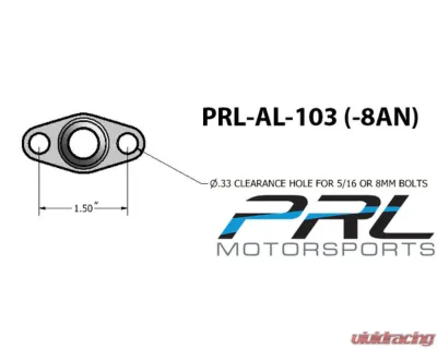 PRL Motorsports GT Turbo -8AN Ported Oil Drain Flange Slotted for Honda Civic 2016-2021 - PRL-AL-103-8AN