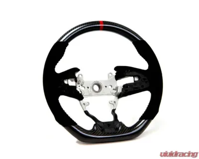 PRL Motorsports Carbon and Suede Steering Wheel with Red Stitching for Honda Civic 2016-2021 - PRL1.1009.2.RED