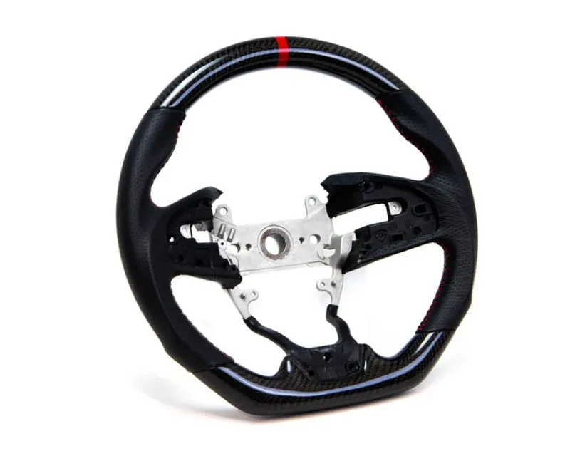 PRL Motorsports Carbon and Leather Steering Wheel w/ Red Stitching - PRL1.1009.3.RED