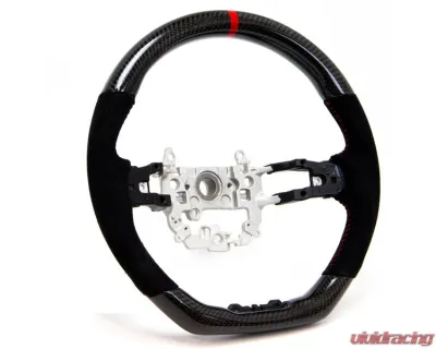 PRL Motorsports Carbon and Suede Steering Wheel Red Stitching for Honda Civic 2016-2021 - PRL1.1010.2.RED