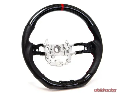 PRL Motorsports Carbon and Leather Steering Wheel with Red Stitching for Honda Civic 2016-2021 - PRL1.1010.3.RED