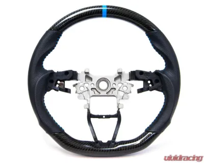 PRL Motorsports Carbon and Leather Steering Wheel with Blue Stitching for Honda Civic 2016-2021 - PRL1.1011.3.BLU