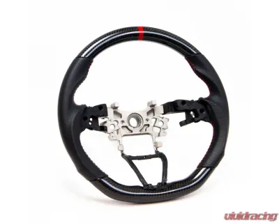 PRL Motorsports Carbon and Leather Steering Wheel with Red Stitching for Honda Civic 2016-2021 - PRL1.1011.3.RED