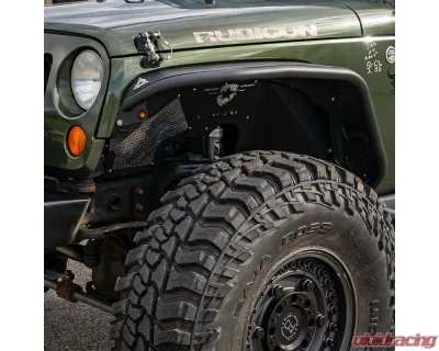 Combat Off Road Black Aluminum Fenders Front Pair Jeep Wrangler 2007-2018 - 15-1076