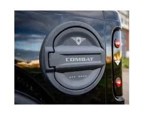 Combat Off Road Fuel Door Black Satin Finish Laser Etched Logo Jeep Wrangler 2018-2023