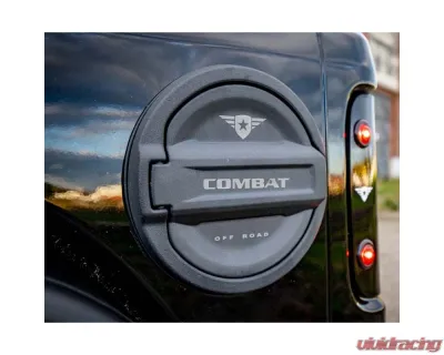 Combat Off Road Fuel Door Black Satin Finish Laser Etched Logo Jeep Wrangler 2018-2023 - 25-1070