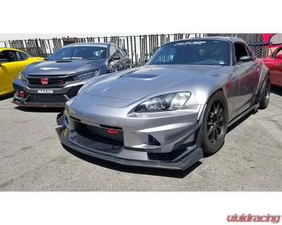 EVS Tuning Extended Tow Hook Voltex Bumper Bright Silver Honda S2000 - EVS-AP-TOW-VL-CH