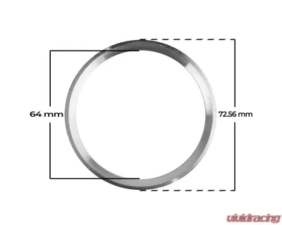 EVS Tuning Hub Ring 1 Piece Aluminum 72.56 | 64mm Honda Civic Type R FK8|FL5 2017+ - EVS-HR7264