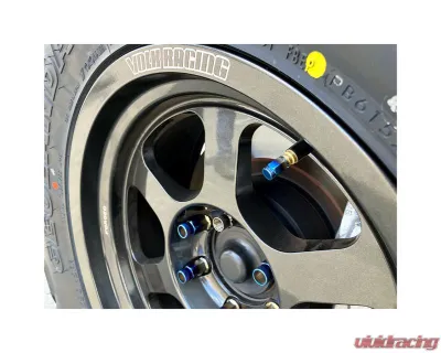 EVS Tuning Burnt Titanium Valve Stem Cap Set 4 Pieces - EVS-TI-VLVCAP