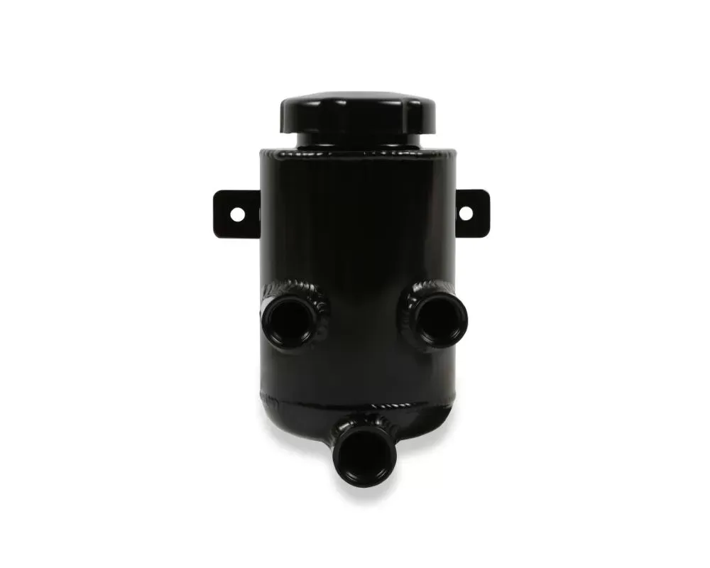 Holley Universal Power Steering Remote Reservoir w/ Bracket - Black Aluminum - 198-212