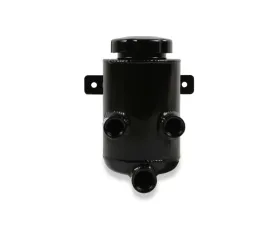 Holley Universal Power Steering Remote Reservoir w/ Bracket - Black Aluminum