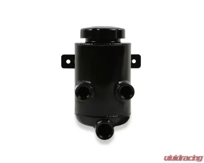 Holley Universal Power Steering Remote Reservoir w/ Bracket - Black Aluminum - 198-212