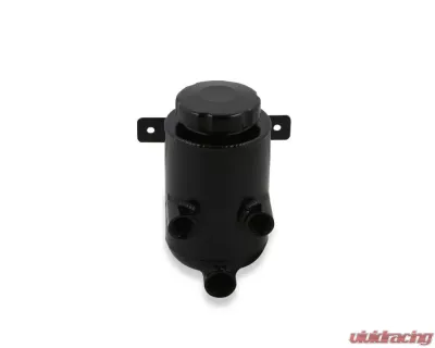 Holley Universal Power Steering Remote Reservoir w/ Bracket - Black Aluminum - 198-212