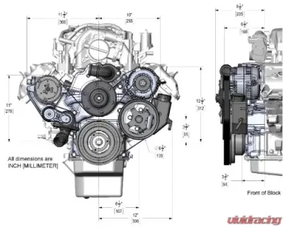 Holley Mid-Mount Complete Accessory System Gen III Hemi Engine - VVT Natural Cast Finish - 20-291