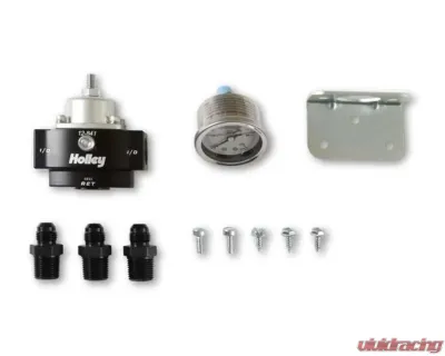 Holley Adjustable 4.5-9 psi Billet Bypass Fuel Pressure Regulator Kit - 12-841KIT