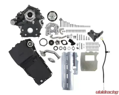 Holley High-Mount Accessory Drive with Holley Oiling System Base Kit - Black Ford 7.3L Godzilla Engines 2020+ - 20-320BK
