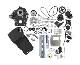 Holley High-Mount Accessory Drive with Holley Oiling System Complete Kit - Black Ford 7.3L Godzilla Engines 2020+