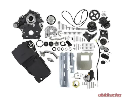 Holley High-Mount Accessory Drive with Holley Oiling System Complete Kit - Black Ford 7.3L Godzilla Engines 2020+ - 20-340BK