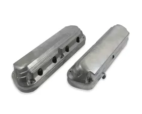Holley 2-Piece Ford Style Natural Aluminum Valve Cover Chevrolet Gen III/IV LS