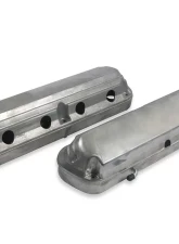 Holley 2-Piece Ford Style Natural Aluminum Valve Cover Chevrolet Gen III/IV LS                                     - 241-185 - Image 3