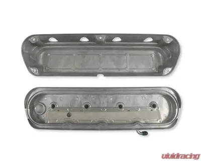 Holley 2-Piece Ford Style Natural Aluminum Valve Cover Chevrolet Gen III/IV LS - 241-185
