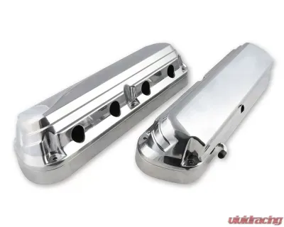 Holley 2-Piece Ford Style Polished Aluminum Valve Cover Chevrolet Gen III/IV LS - 241-186