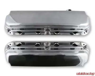 Holley 2-Piece Ford Style Polished Aluminum Valve Cover Chevrolet Gen III/IV LS - 241-186