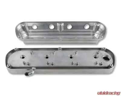 Holley 2-Piece Ford Style Polished Aluminum Valve Cover Chevrolet Gen III/IV LS - 241-186