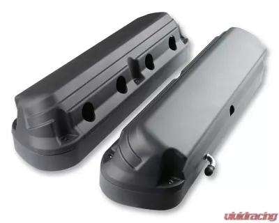 Holley 2-Piece Ford Style Natural Satin Black Valve Cover Chevrolet Gen III/IV LS - 241-187