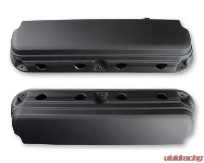 Holley 2-Piece Ford Style Natural Satin Black Valve Cover Chevrolet Gen III/IV LS - 241-187