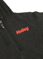 Holley Heather Charcoal Branded Extremely Soft Premium Lightweight Fleece Full Zip Hood                                     - 10433-2XHOL - Image 2