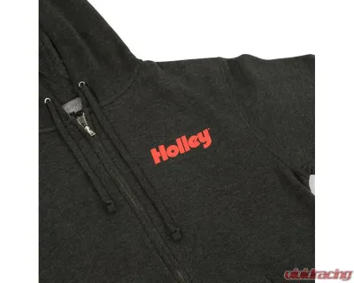 Holley Heather Charcoal Branded Extremely Soft Premium Lightweight Fleece Full Zip Hood - 10433-2XHOL
