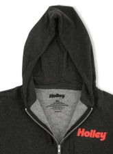 Holley Heather Charcoal Branded Extremely Soft Premium Lightweight Fleece Full Zip Hood                                     - 10433-2XHOL - Image 3