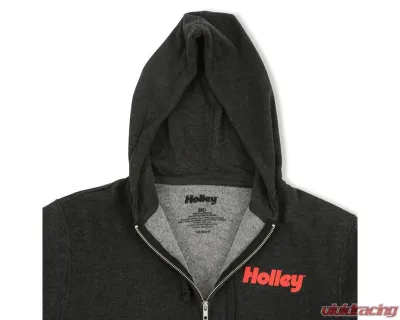Holley Heather Charcoal Branded Extremely Soft Premium Lightweight Fleece Full Zip Hood - 10433-2XHOL