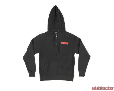 Holley Heather Charcoal Branded Extremely Soft Premium Lightweight Fleece Full Zip Hood - 10433-2XHOL