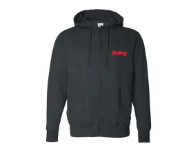 Holley Heather Charcoal Branded Extremely Soft Premium Lightweight Fleece Full Zip Hood