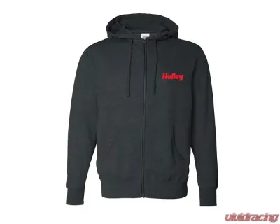 Holley Heather Charcoal Branded Extremely Soft Premium Lightweight Fleece Full Zip Hood - 10433-2XHOL