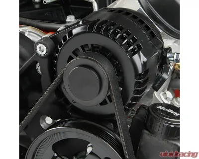 Holley Black Standard Damper Mid-Mount Complete Accessory Drive System GM Gen V LT Engines - 20-205BK
